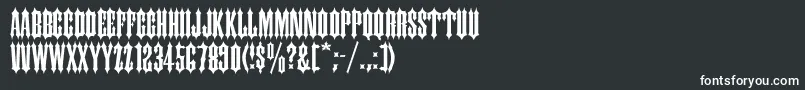 フォントIronwood – 黒い背景に白い文字