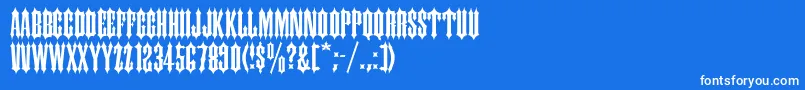 Ironwood Font – White Fonts on Blue Background
