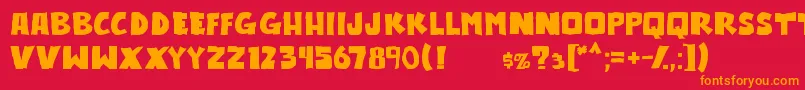 Outlander-fontti – oranssit fontit punaisella taustalla