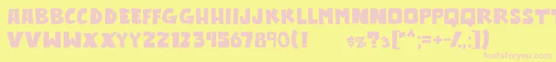 Outlander Font – Pink Fonts on Yellow Background