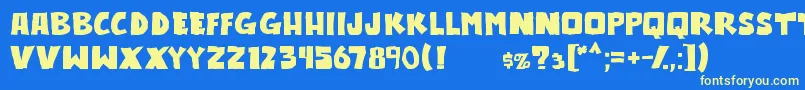 フォントOutlander – 黄色の文字、青い背景