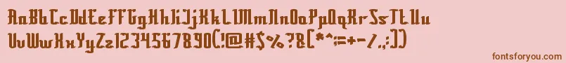 フォントBillionaire – ピンクの背景に茶色のフォント