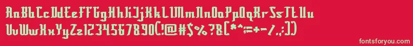 フォントBillionaire – 赤い背景に緑の文字