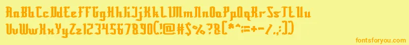 Czcionka Billionaire – pomarańczowe czcionki na żółtym tle