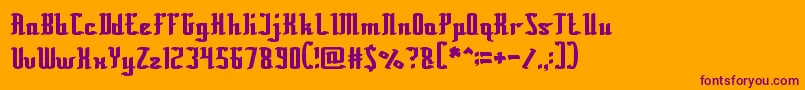 フォントBillionaire – オレンジの背景に紫のフォント