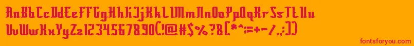 フォントBillionaire – オレンジの背景に赤い文字