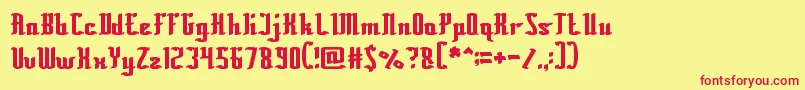 フォントBillionaire – 赤い文字の黄色い背景