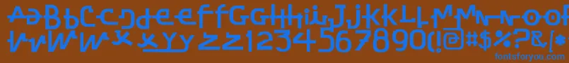 StretchedSignatureExtBold Font – Blue Fonts on Brown Background