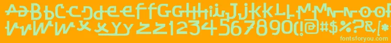 Шрифт StretchedSignatureExtBold – зелёные шрифты на оранжевом фоне