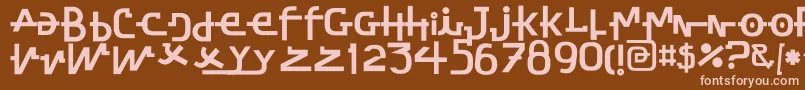 StretchedSignatureExtBold Font – Pink Fonts on Brown Background