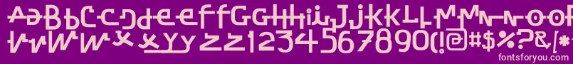 Czcionka StretchedSignatureExtBold – różowe czcionki na fioletowym tle