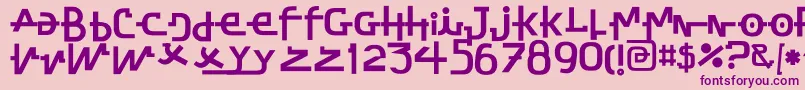 StretchedSignatureExtBold-fontti – violetit fontit vaaleanpunaisella taustalla