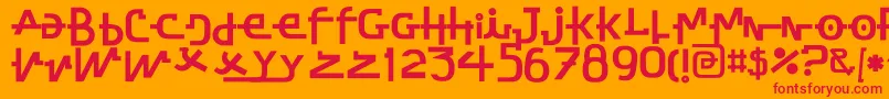StretchedSignatureExtBold Font – Red Fonts on Orange Background