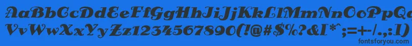 DsSienaFett Font – Black Fonts on Blue Background