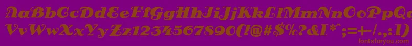 DsSienaFett-Schriftart – Braune Schriften auf violettem Hintergrund