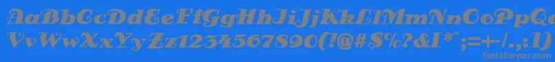 DsSienaFett-fontti – harmaat kirjasimet sinisellä taustalla