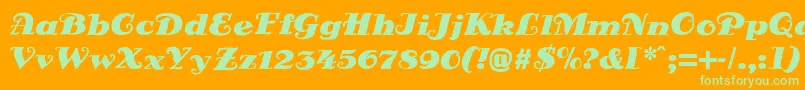 DsSienaFett Font – Green Fonts on Orange Background