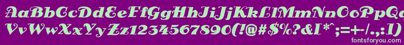 DsSienaFett Font – Green Fonts on Purple Background