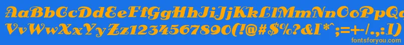 DsSienaFett Font – Orange Fonts on Blue Background