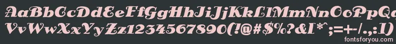 DsSienaFett-fontti – vaaleanpunaiset fontit mustalla taustalla