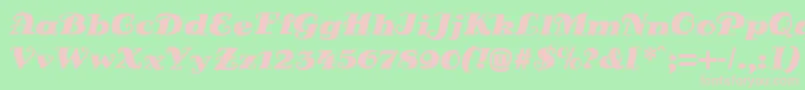 DsSienaFett-Schriftart – Rosa Schriften auf grünem Hintergrund