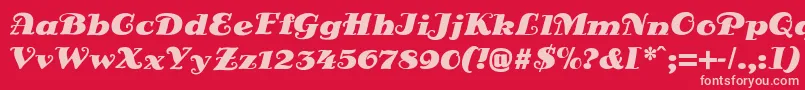 DsSienaFett Font – Pink Fonts on Red Background