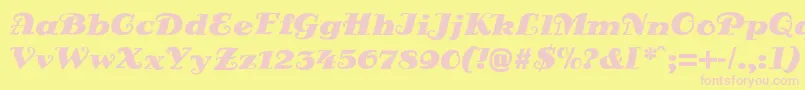 DsSienaFett Font – Pink Fonts on Yellow Background