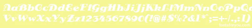 DsSienaFett-fontti – valkoiset fontit keltaisella taustalla