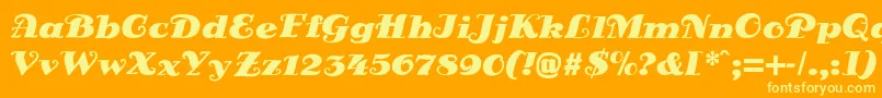 DsSienaFett Font – Yellow Fonts on Orange Background