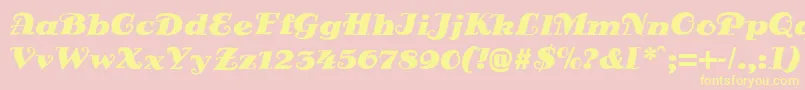 DsSienaFett-Schriftart – Gelbe Schriften auf rosa Hintergrund
