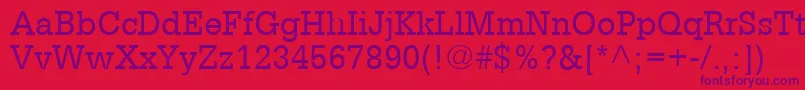 GlyphaLt55Roman Font – Purple Fonts on Red Background