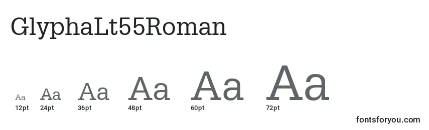 GlyphaLt55Roman Font Sizes