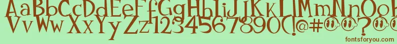 Шрифт Johnyokonysm – коричневые шрифты на зелёном фоне