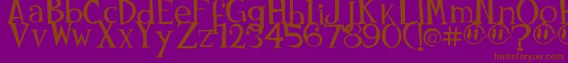 Шрифт Johnyokonysm – коричневые шрифты на фиолетовом фоне