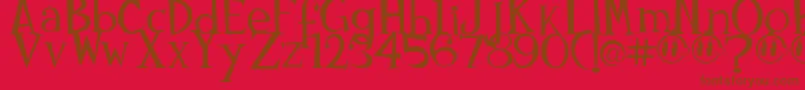 Johnyokonysm Font – Brown Fonts on Red Background
