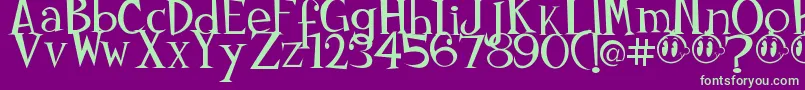 Johnyokonysm Font – Green Fonts on Purple Background