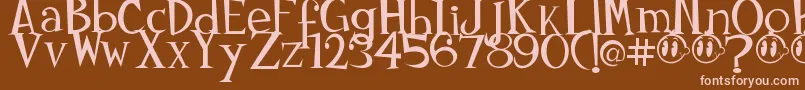 Johnyokonysm Font – Pink Fonts on Brown Background