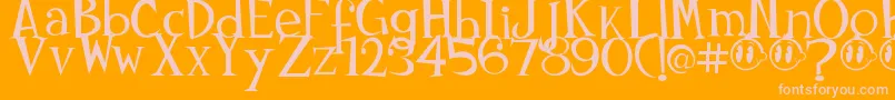 Johnyokonysm-fontti – vaaleanpunaiset fontit oranssilla taustalla