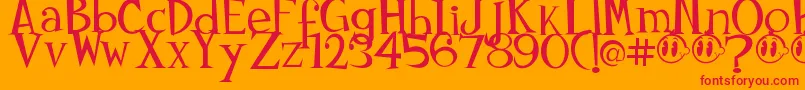 Johnyokonysm Font – Red Fonts on Orange Background