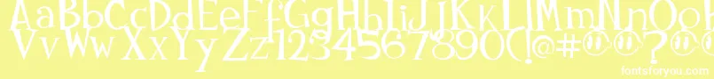 Johnyokonysm Font – White Fonts on Yellow Background