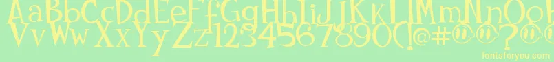 Czcionka Johnyokonysm – żółte czcionki na zielonym tle