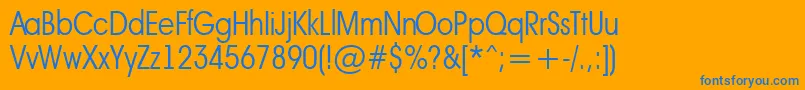 AAvantebsnrLight Font – Blue Fonts on Orange Background