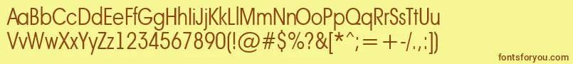 AAvantebsnrLight Font – Brown Fonts on Yellow Background