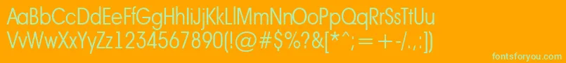AAvantebsnrLight Font – Green Fonts on Orange Background