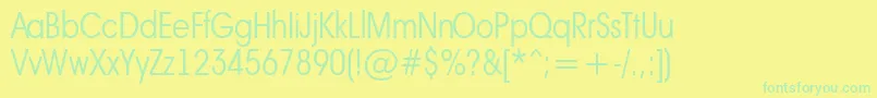 AAvantebsnrLight Font – Green Fonts on Yellow Background