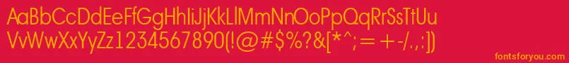 AAvantebsnrLight Font – Orange Fonts on Red Background