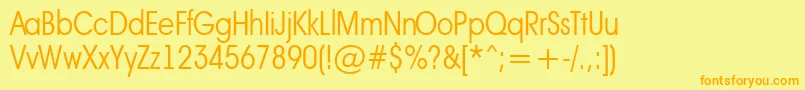 AAvantebsnrLight-Schriftart – Orangefarbene Schriften auf gelbem Hintergrund