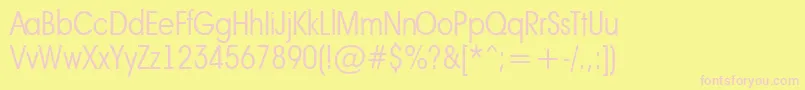 AAvantebsnrLight Font – Pink Fonts on Yellow Background