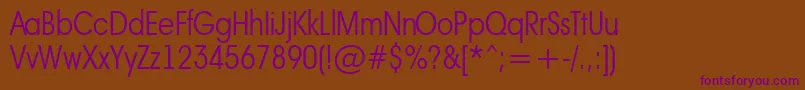 AAvantebsnrLight Font – Purple Fonts on Brown Background