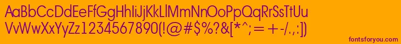 AAvantebsnrLight Font – Purple Fonts on Orange Background